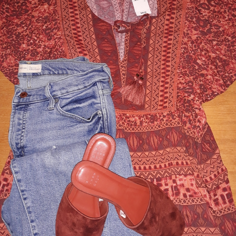 Anthropologie Coco + Jaimeson Boho Top sz XL.  NWT